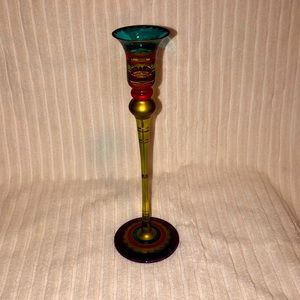 Colored single candle stick holder